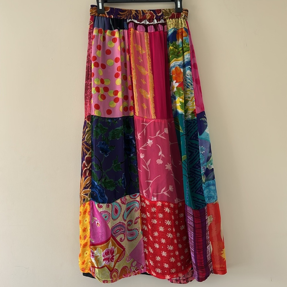 Vintage Sacred Threads Boho Patchwork Maxi Skirt … - image 1